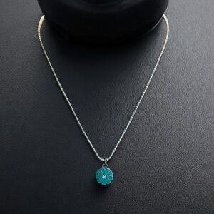 Coach Enamel Flower Crystal Pendant Necklace